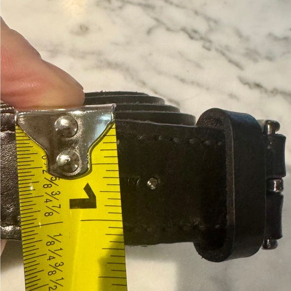 AllSaints | Black Leather Belt | Size 40 | Silver Buckle | $49 | NWT - Picture 3 of 4